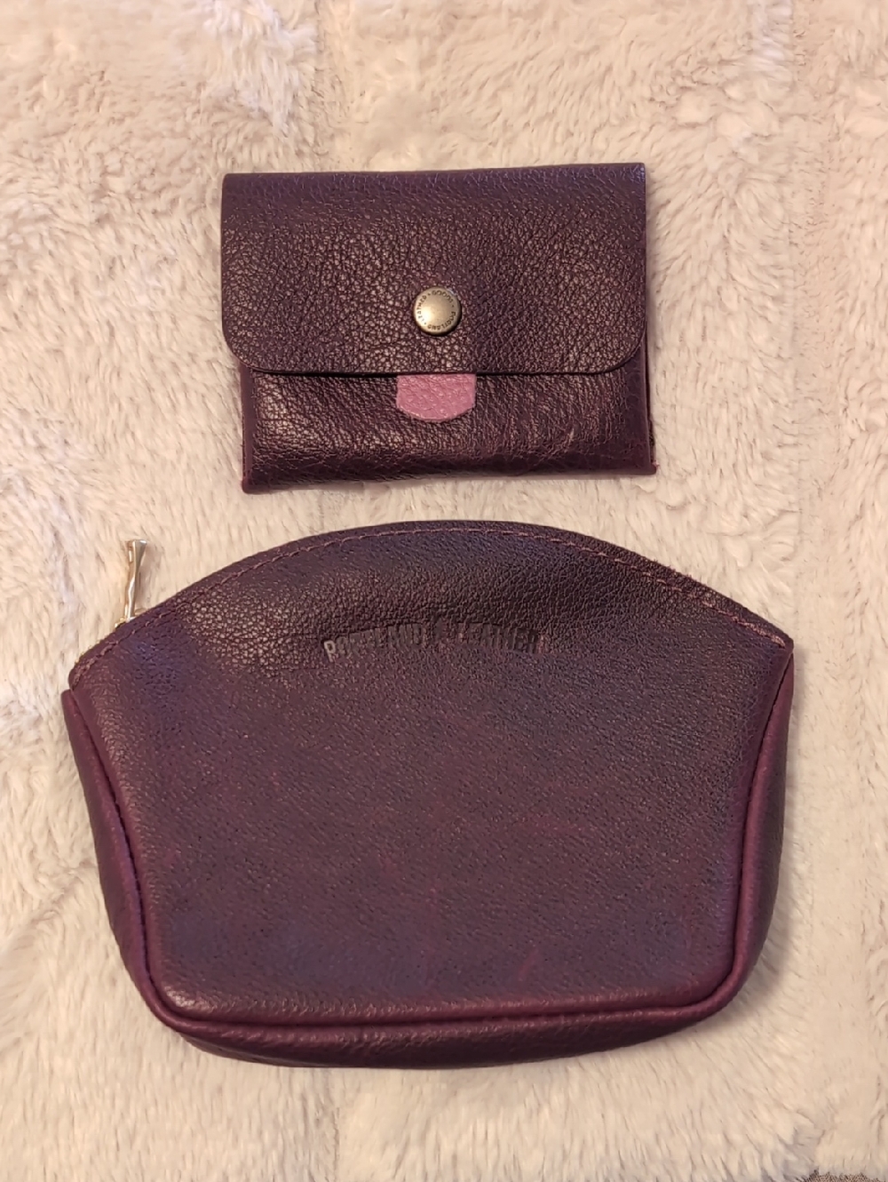 Portland Leather Large Seashell & Euro Wallet - Plum